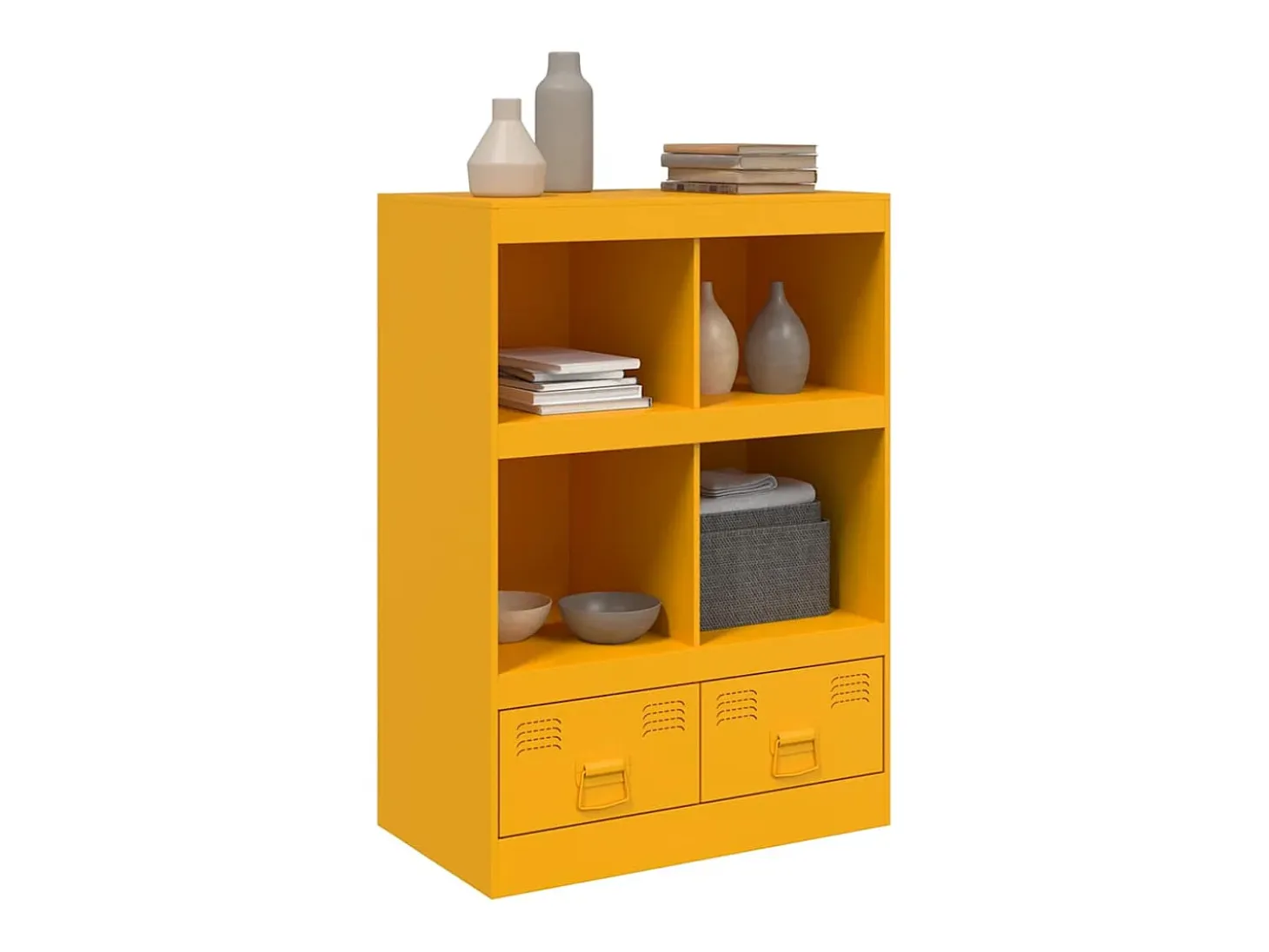 Aparador de acero amarillo mostaza 67x39x95 cm
