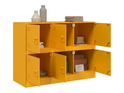 Aparador de acero amarillo mostaza 99x39x73 cm ES167545