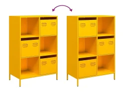 Aparador de acero amarillo mostaza 68x39x103,5 cm