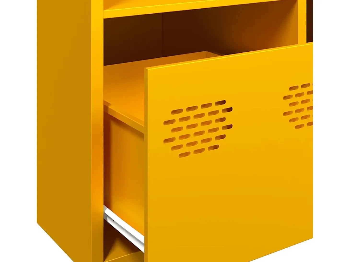 Aparador de acero amarillo mostaza 68x39x103,5 cm