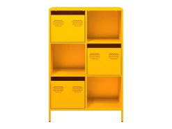 Aparador de acero amarillo mostaza 68x39x103,5 cm