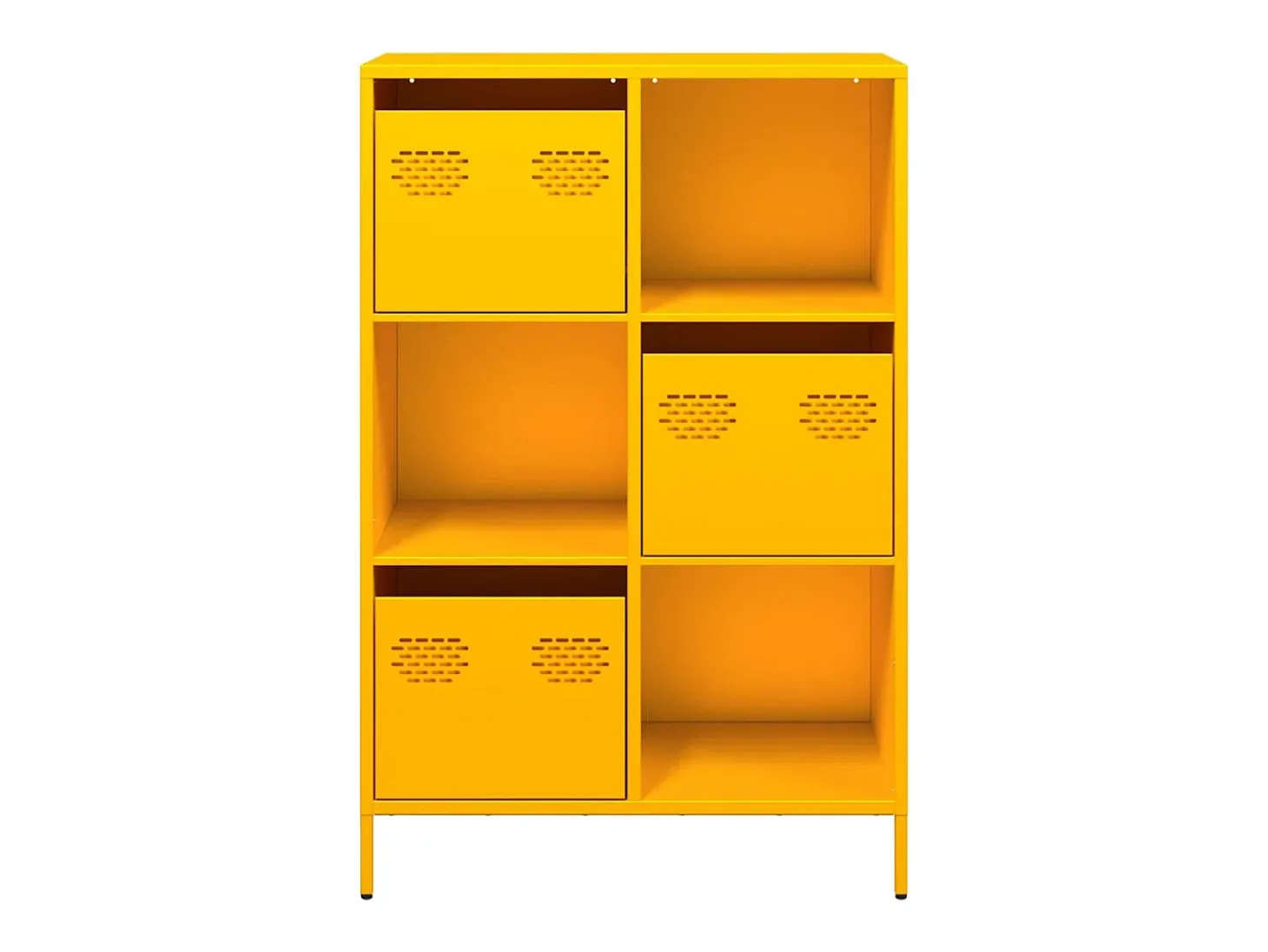 Aparador de acero amarillo mostaza 68x39x103,5 cm