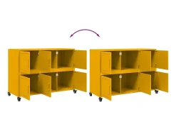 Aparador de acero amarillo mostaza 100,5x39x72 cm