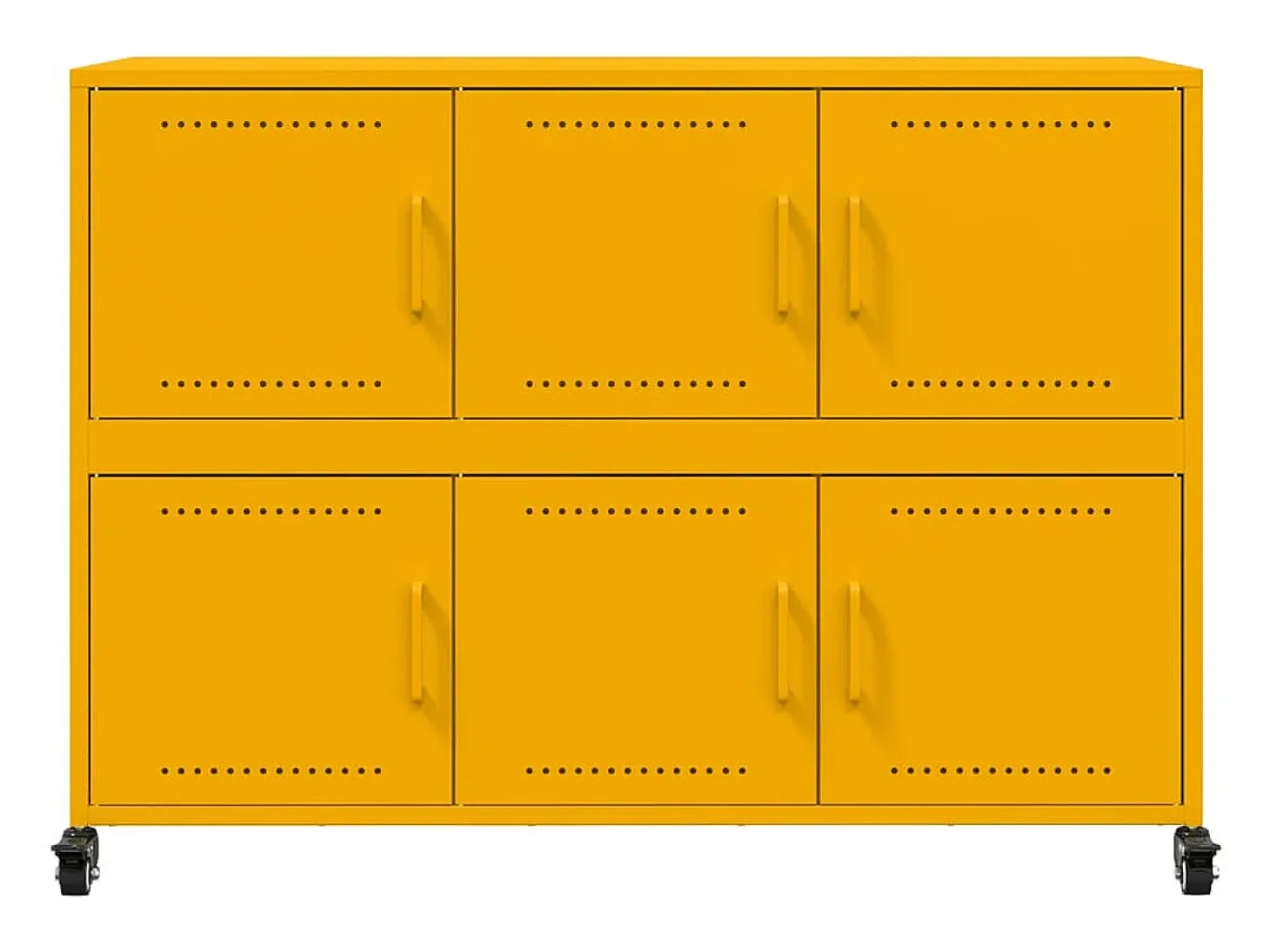 Aparador de acero amarillo mostaza 100,5x39x72 cm