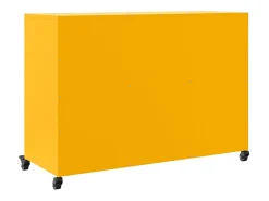 Aparador de acero amarillo mostaza 100,5x39x72 cm