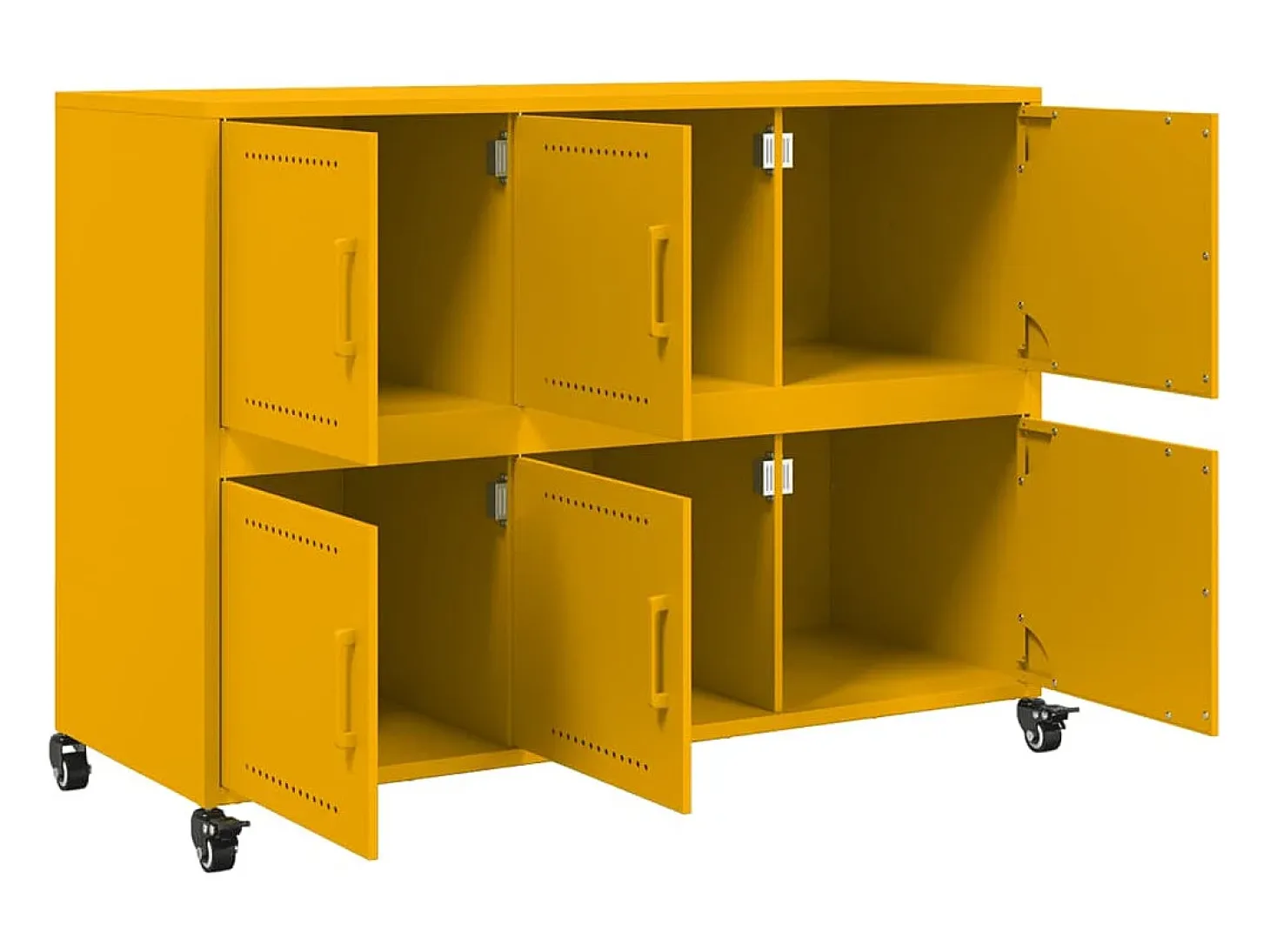 Aparador de acero amarillo mostaza 100,5x39x72 cm