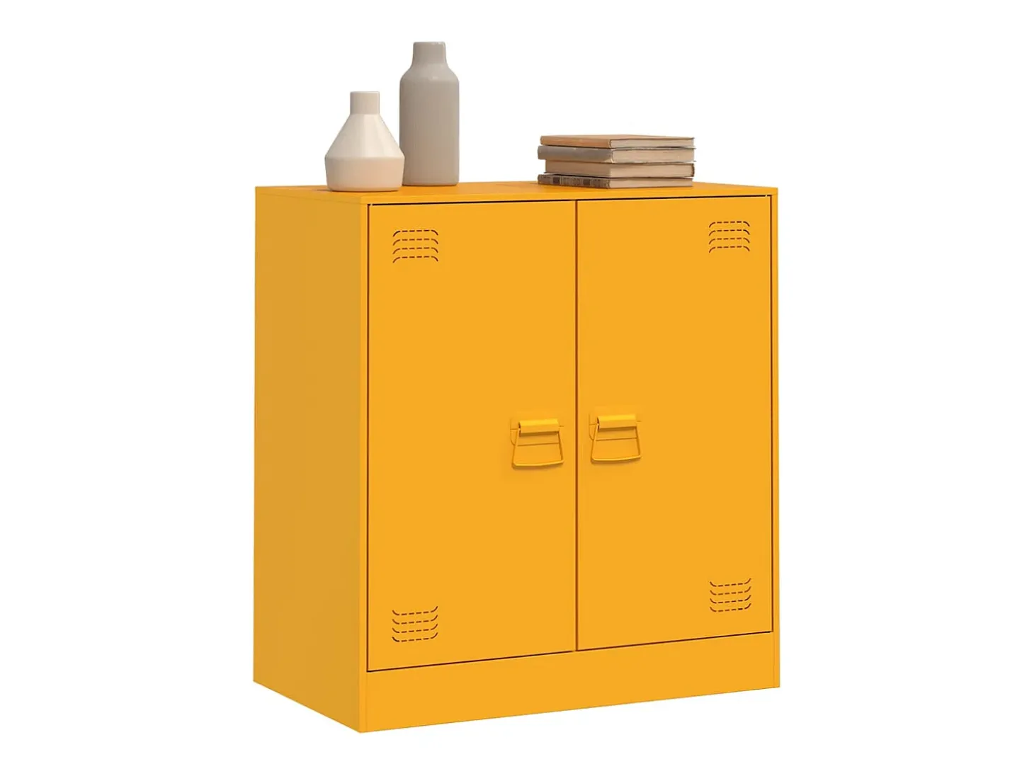 Aparador de acero amarillo mostaza 67x39x73 cm