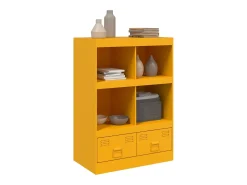 Aparador de acero amarillo mostaza 67x39x95 cm ES976121