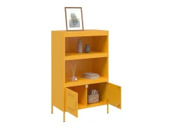 Aparador de acero amarillo mostaza 68x39x113 cm