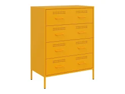 Aparador de acero amarillo mostaza 68x39x89 cm