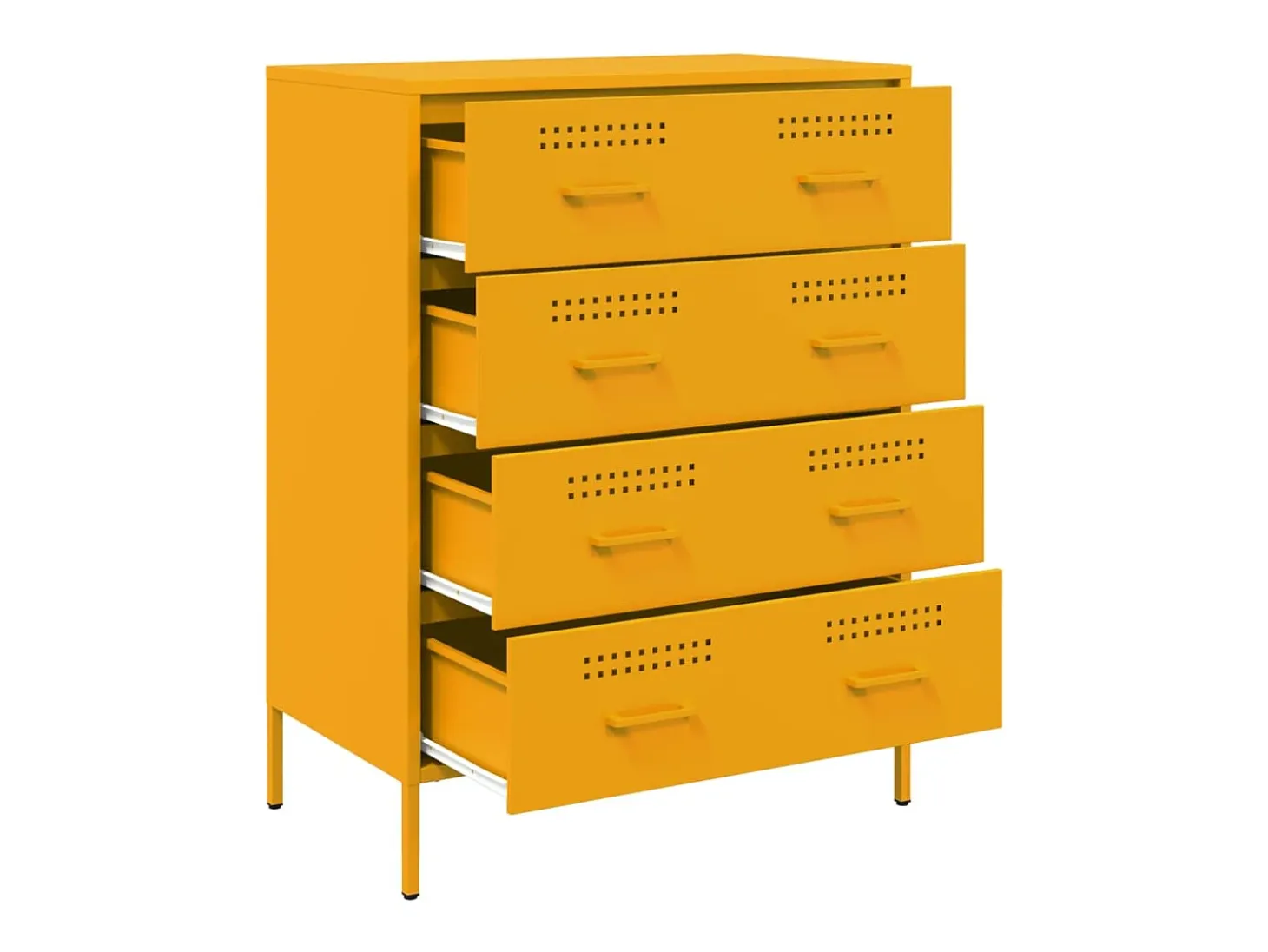 Aparador de acero amarillo mostaza 68x39x89 cm
