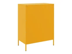 Aparador de acero amarillo mostaza 68x39x89 cm