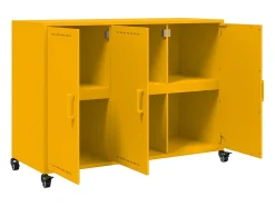 Aparador de acero amarillo mostaza 100,5x39x72 cm