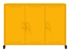 Aparador de acero amarillo mostaza 100,5x39x72 cm