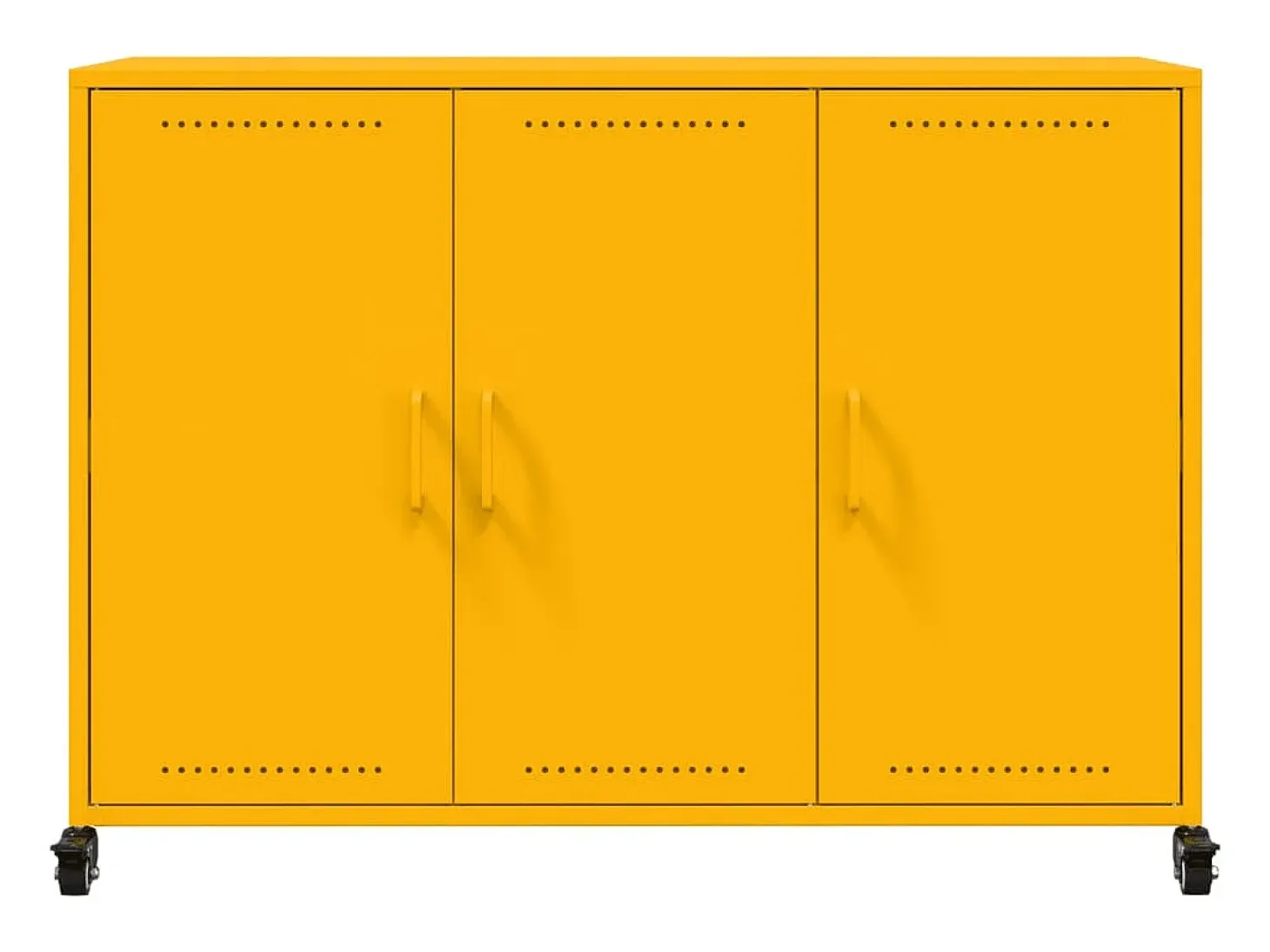 Aparador de acero amarillo mostaza 100,5x39x72 cm