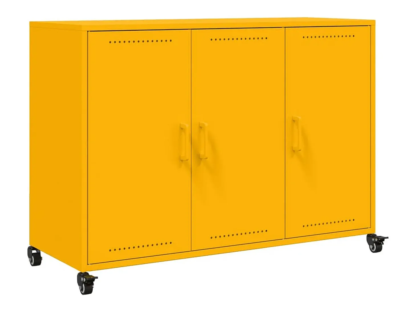 Aparador de acero amarillo mostaza 100,5x39x72 cm