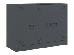Aparador de acero antracita 99x39x73 cm
