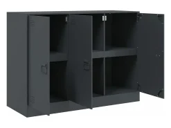 Aparador de acero antracita 99x39x73 cm