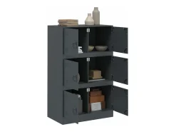 Aparador de acero antracita 67x39x107 cm ES665603