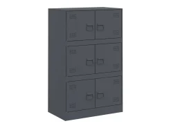 Aparador de acero antracita 67x39x107 cm ES665603