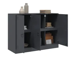 Aparador de acero antracita 99x39x73 cm ES468505