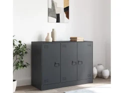 Aparador de acero antracita 99x39x73 cm ES468505