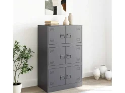 Aparador de acero antracita 67x39x107 cm