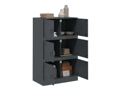 Aparador de acero antracita 67x39x107 cm