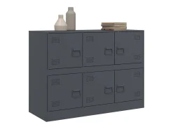 Aparador de acero antracita 99x39x73 cm ES577653