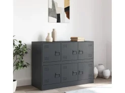 Aparador de acero antracita 99x39x73 cm ES577653