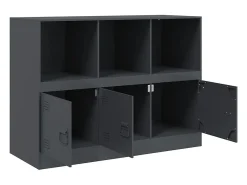 Aparador de acero antracita 99x39x73 cm