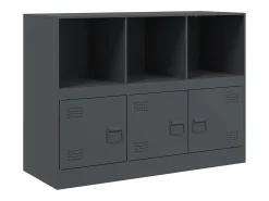 Aparador de acero antracita 99x39x73 cm
