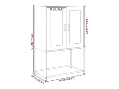 Aparador de acero blanco 68x39x107 cm