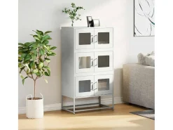 Aparador de acero blanco 68x39x123 cm