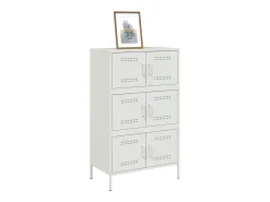 Aparador de acero blanco 68x39x113 cm