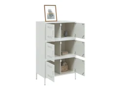 Aparador de acero blanco 68x39x113 cm