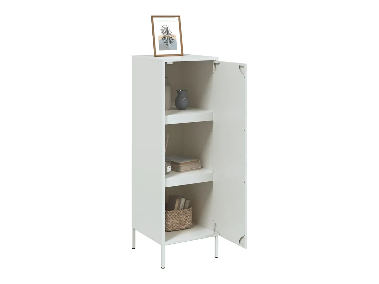 Aparador de acero blanco 36x39x113 cm