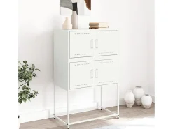 Aparador de acero blanco 68,5x38,5x107 cm