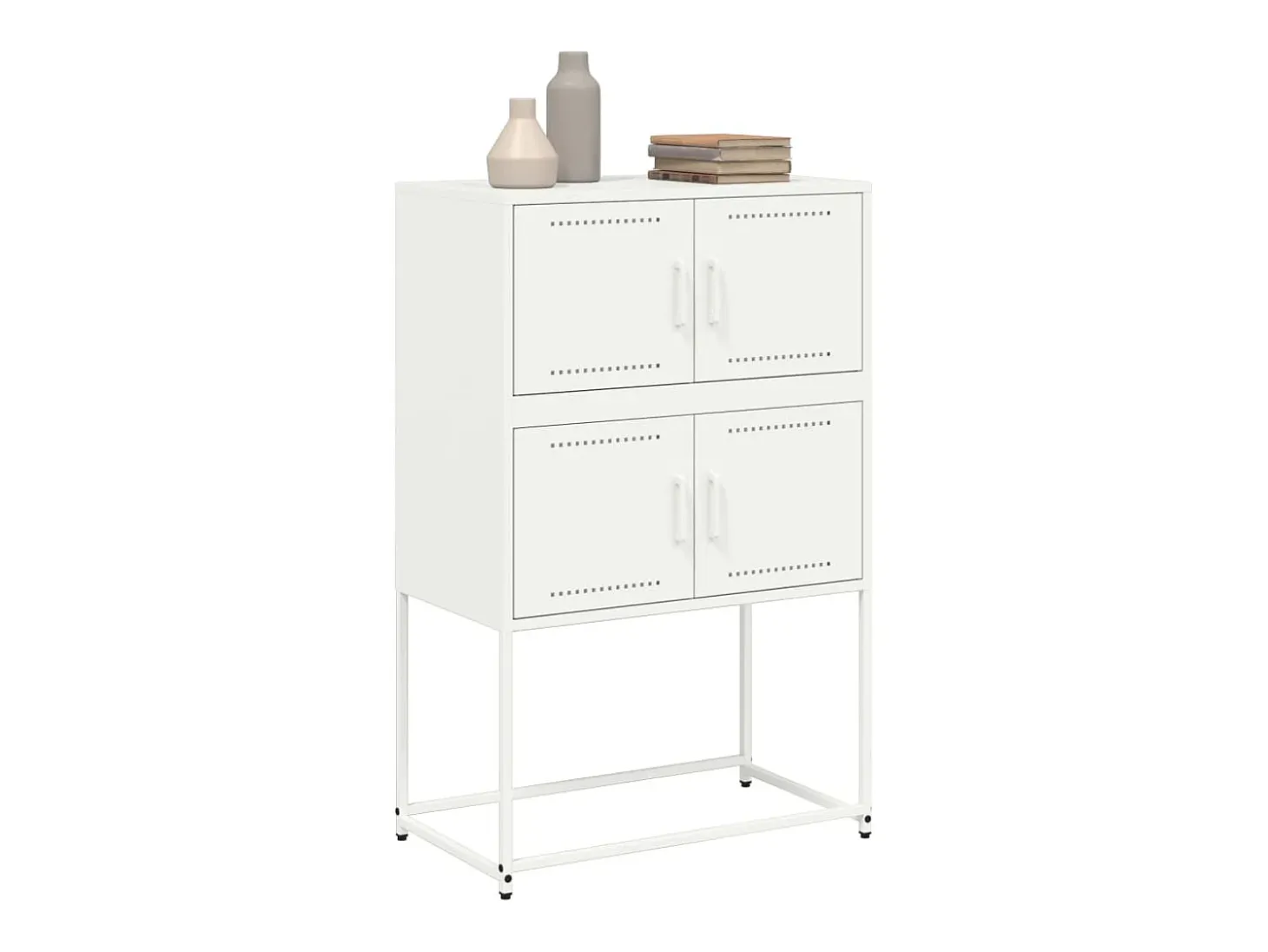 Aparador de acero blanco 68,5x38,5x107 cm