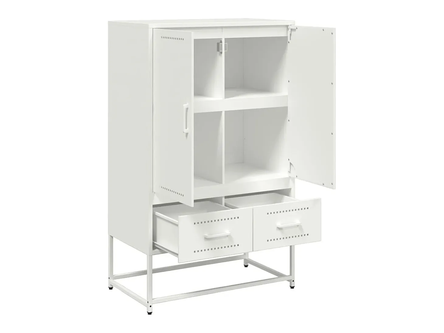 Aparador de acero blanco 68x39x111,5 cm