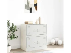 Aparador de acero blanco 67x39x73 cm