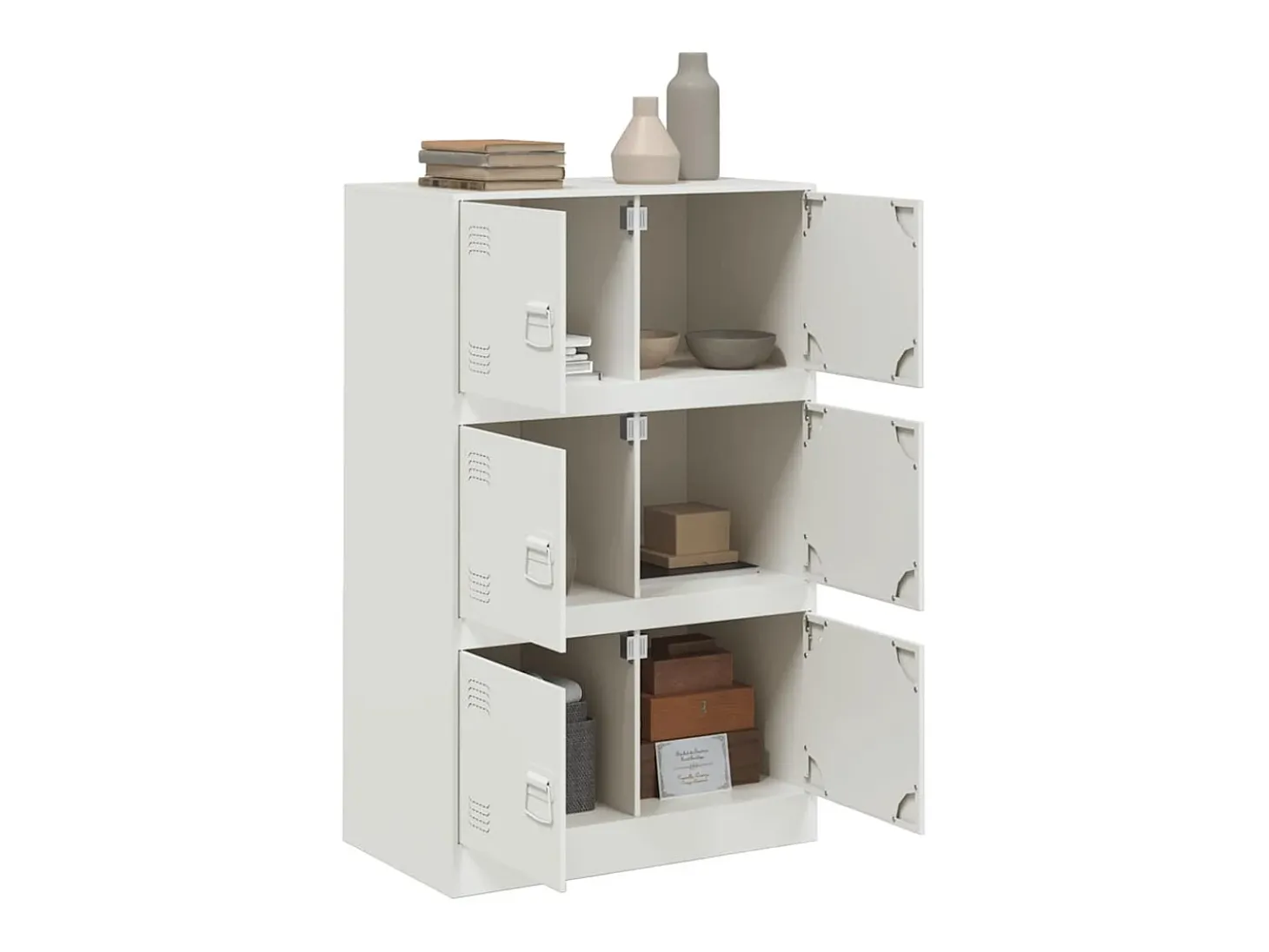 Aparador de acero blanco 67x39x107 cm