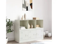 Aparador de acero blanco 99x39x73 cm ES856841