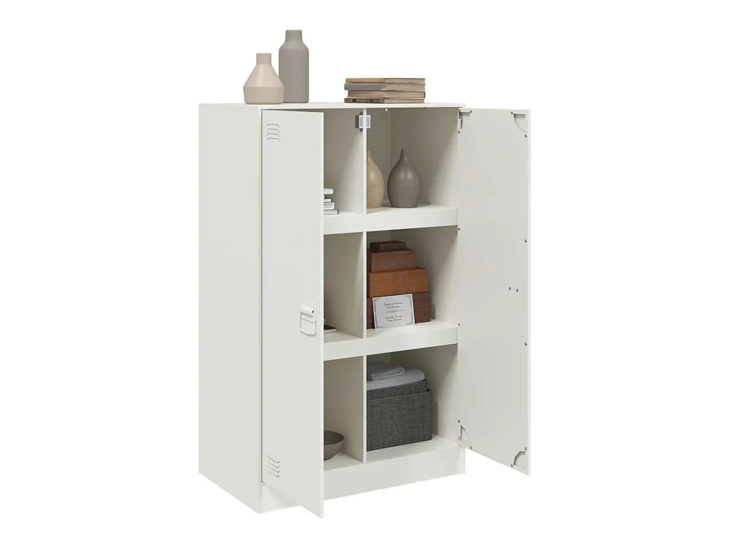 Aparador de acero blanco 67x39x107 cm