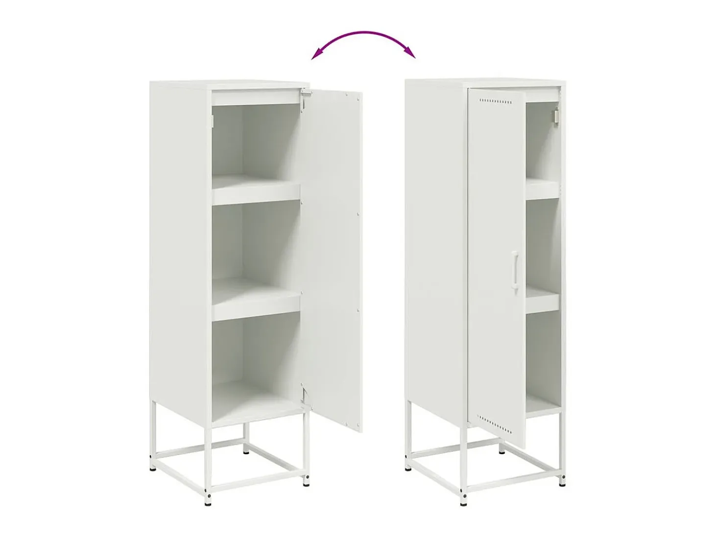 Aparador de acero blanco 36x39x123 cm