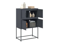 Aparador de acero gris antracita 68,5x38,5x107 cm