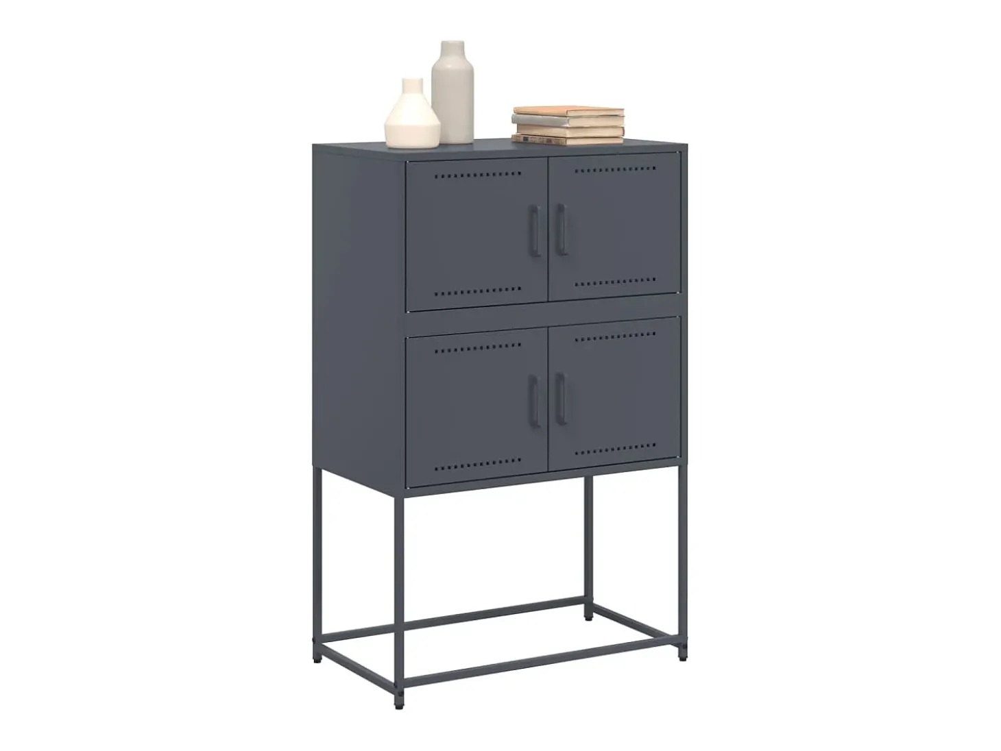 Aparador de acero gris antracita 68,5x38,5x107 cm