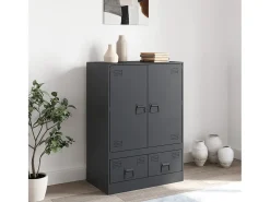 Aparador de acero gris antracita 67x39x95 cm ES224043