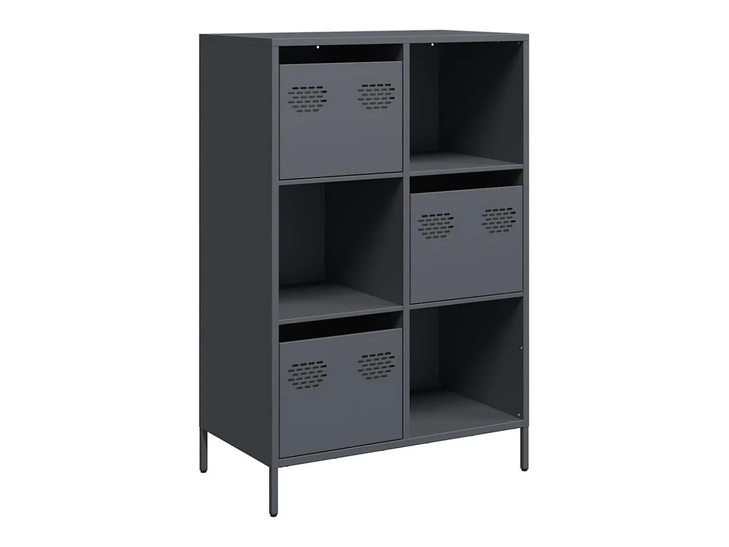 Aparador de acero gris antracita 68x39x103,5 cm