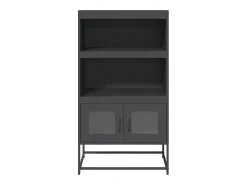 Aparador de acero gris antracita 68x39x123 cm